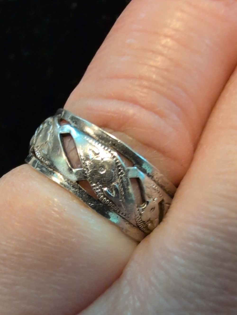 Vintage Sterling Silver Filigree Openwork Ring